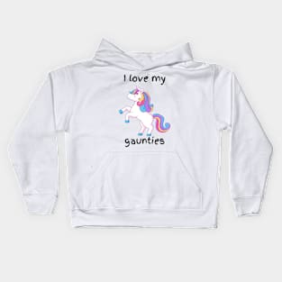 I love my gaunties unicorn Kids Hoodie